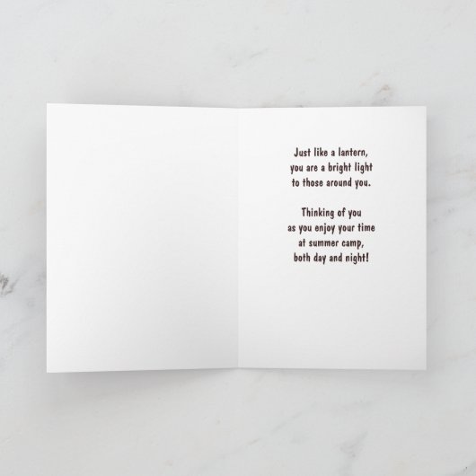 Goddaughter 考え's of You at Camp with Lantern カード (内部)