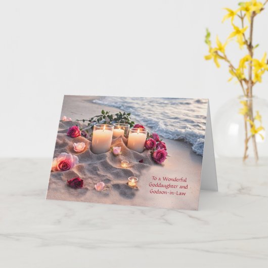 Goddaughter and Husband Congratulations Wedding カード (黄色い花)