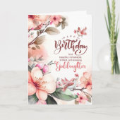 Goddaughter Birthday Botanical Peach Magnolias カード (正面)