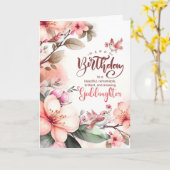 Goddaughter Birthday Botanical Peach Magnolias カード (黄色い花)