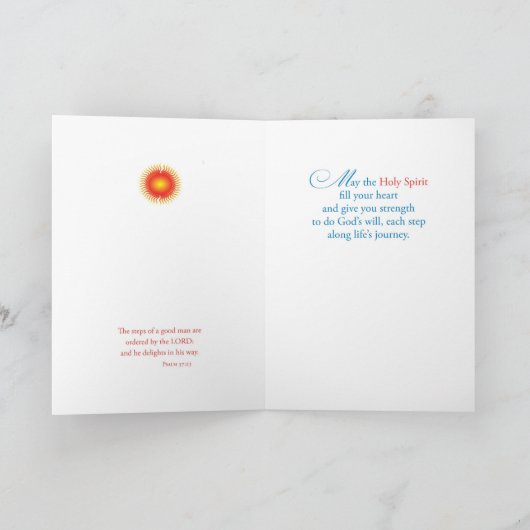 Goddaughter Confirmation Dove on Red カード (内部)