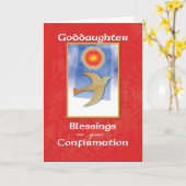 Goddaughter Confirmation Dove on Red カード (黄色い花)
