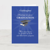 Goddaughter Graduation Religious Blessings Blue カード (正面)