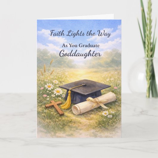 Goddaughter Graduation Religious Faith Lights カード (正面)