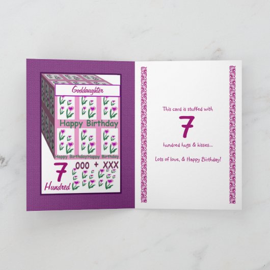 GODDAUGHTER - Happy 7誕生日 カード (内部)