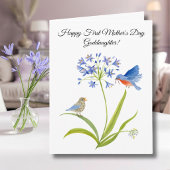 Goddaughter Happy First Mother’s Day Bluebird  カード