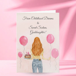 Goddaughter Sweet Sixteen Girl Jeans Celebrating カード