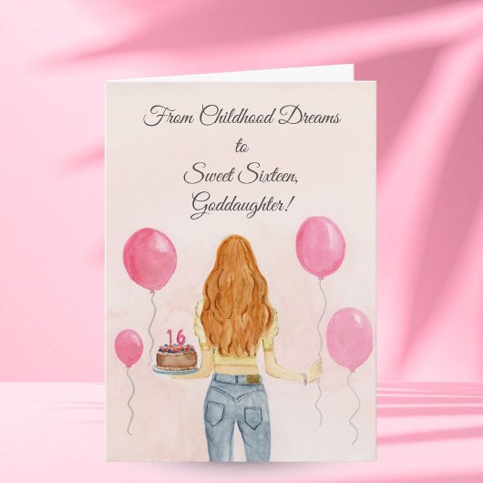 Goddaughter Sweet Sixteen Girl Jeans Celebrating カード