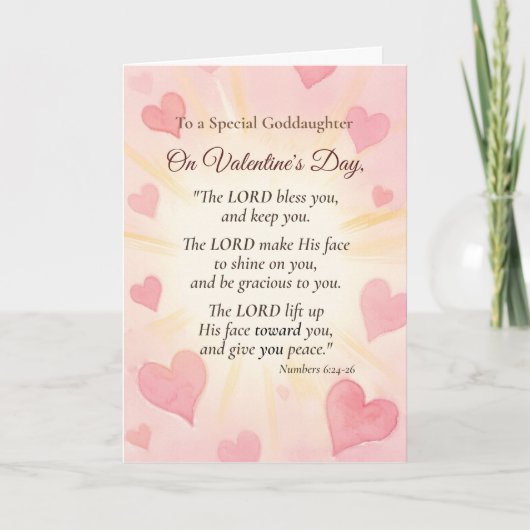 Goddaughter Valentine’s Day Religious Scripture Bl シーズンカード (正面)