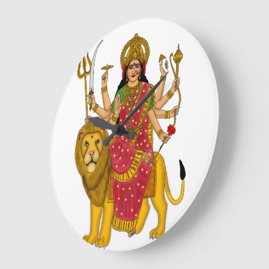 Goddess Durga Clock ラージ壁時計 (傾斜)