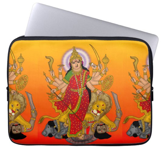 Goddess Durga Laptop Case ラップトップスリーブ (正面)