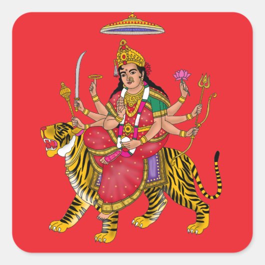 Goddess Durga Sticker スクエアシール (正面)