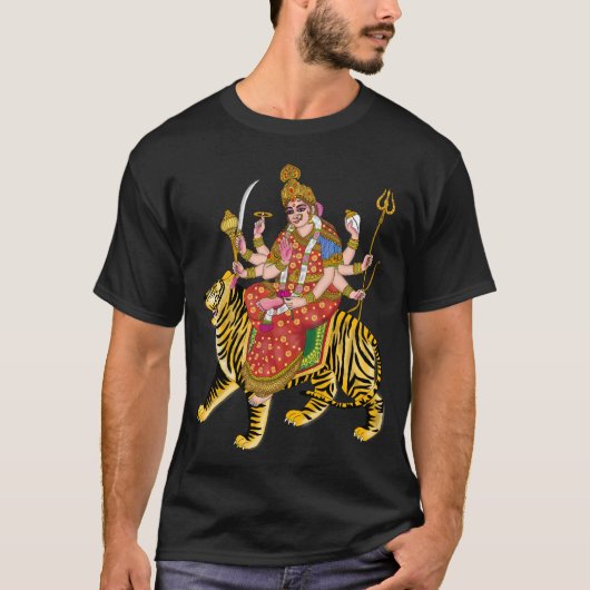 Goddess Durga T-Shirt | Powerful Hindu Devi Durga  Tシャツ (正面)