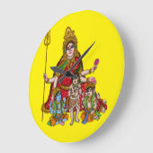 Goddess Durga Wall Clock ラージ壁時計 (傾斜)