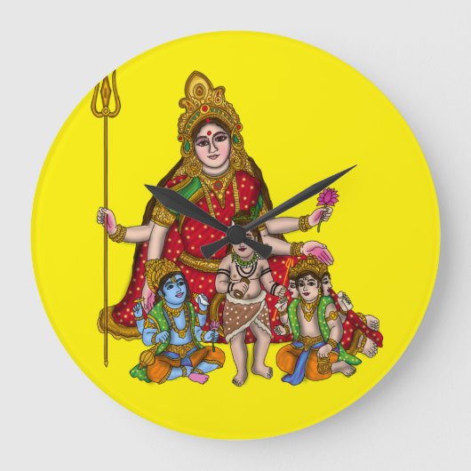 Goddess Durga Wall Clock ラージ壁時計 (正面)