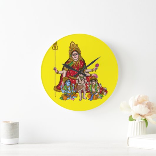Goddess Durga Wall Clock ラージ壁時計 (ホーム)