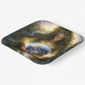 Goddess Gaia Gently Holding Planet Earth ペーパープレート (傾斜あり)