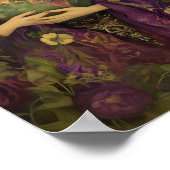 Goddess Gaia Purple Green Floral Earth Mother Art ポスター (角)