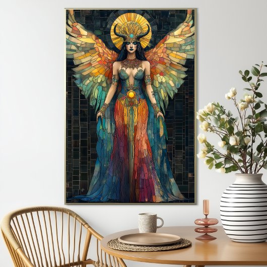 Goddess Hathor Egyptian Mosaic Art Nouveau  ポスター