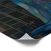 Goddess Hathor Egyptian Mosaic Art Nouveau  ポスター (角)