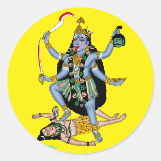 Goddess Kali Sticker ラウンドシール (正面)