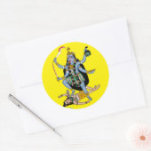 Goddess Kali Sticker ラウンドシール (封筒)
