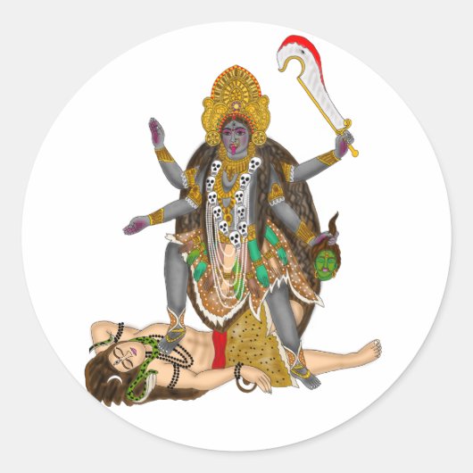 Goddess Kali Stickers ラウンドシール (正面)