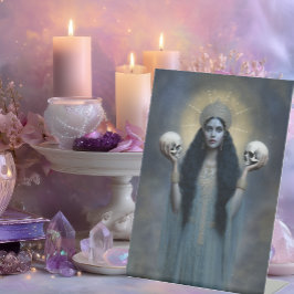  Goddess Kali Surreal Blue Vintage Style Portrait 台座サイン