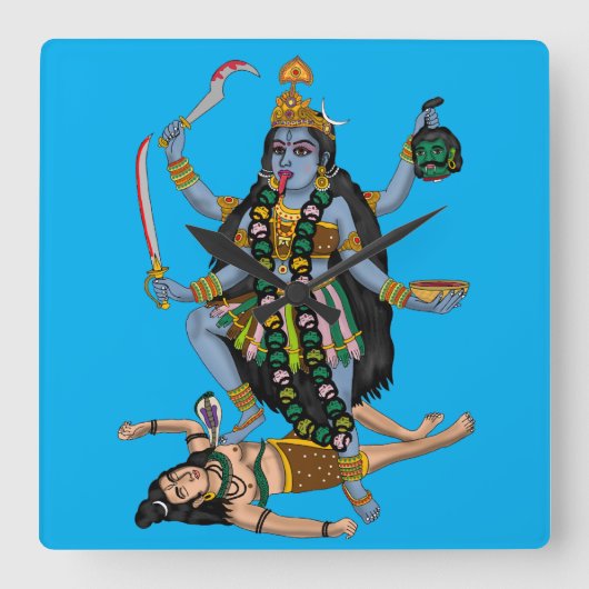 Goddess Kali Wall Clock スクエア壁時計 (正面)
