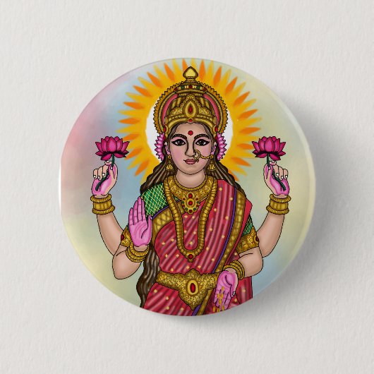 Goddess Lakshmi Button 缶バッジ (正面)