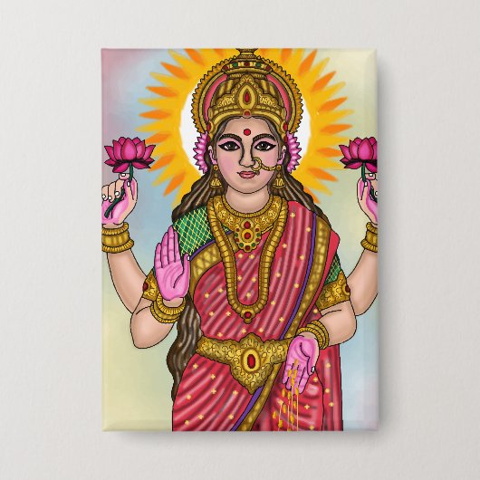 Goddess Lakshmi Button 缶バッジ (正面)