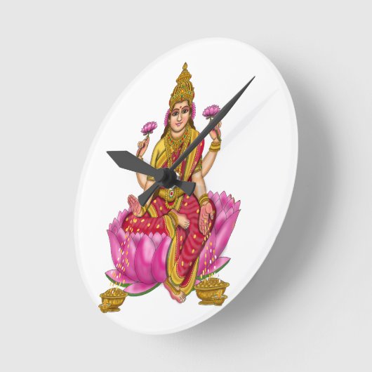 Goddess Lakshmi Clock ラウンド壁時計 (傾斜)
