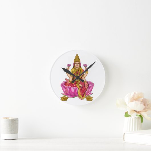 Goddess Lakshmi Clock ラウンド壁時計 (ホーム)