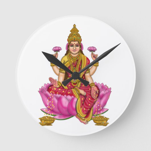 Goddess Lakshmi Clock ラウンド壁時計 (正面)