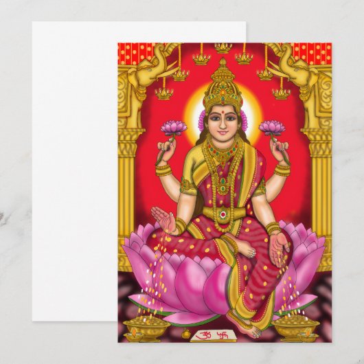 Goddess Lakshmi Greeting Card 招待状 (正面/裏面)