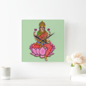 Goddess Lakshmi Wall Clock スクエア壁時計 (ホーム)
