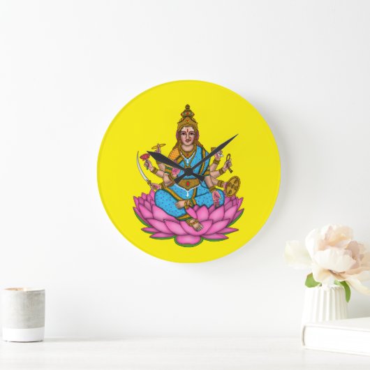 Goddess Lakshmi Wall Clock ラージ壁時計 (ホーム)