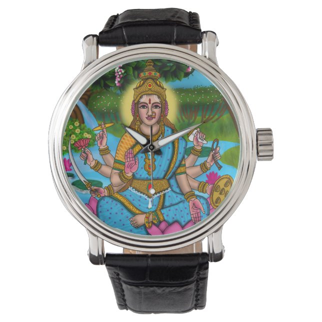 Goddess Lakshmi Wall Clock 腕時計 (正面)