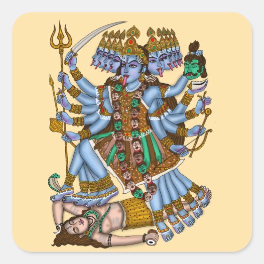 Goddess Mahakali Sticker スクエアシール (正面)