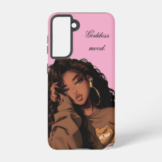 Goddess Mood Melanin Girl ピンク Samsung Galaxy S21ケース