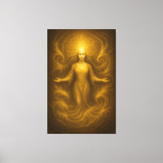 Goddess of Golden Revelation – Radiant Light Aura  キャンバスプリント