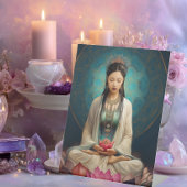 Goddess Quan Yin High Frequency Portrait Painting 台座サイン