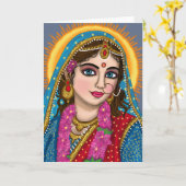 Goddess Radha Greeting Card | Divine Hindu Devi Ra カード (黄色い花)
