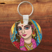 Goddess Radha Keychain | Divine Hindu Devi Radha S キーホルダー (裏面)