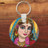 Goddess Radha Keychain | Divine Hindu Devi Radha S キーホルダー (正面)