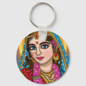Goddess Radha Keychain | Divine Hindu Devi Radha S キーホルダー (裏面)