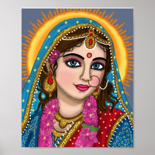 Goddess Radha Poster | Divine Hindu Devi Radha Spi ポスター (正面)