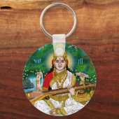 Goddess Saraswati Keychain キーホルダー (正面)