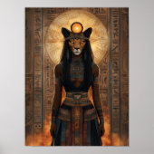 Goddess Sekhmet Abstract Egyptian Lioness Art ポスター (正面)