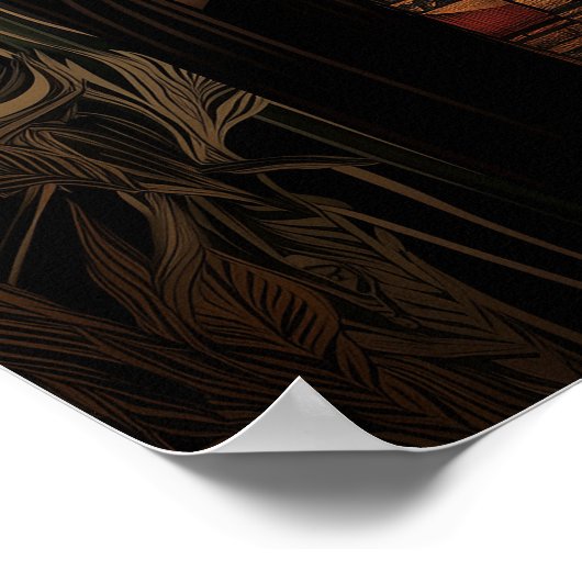 Goddess Sekhmet: Egyptian Floral Dark Fantasy ポスター (角)